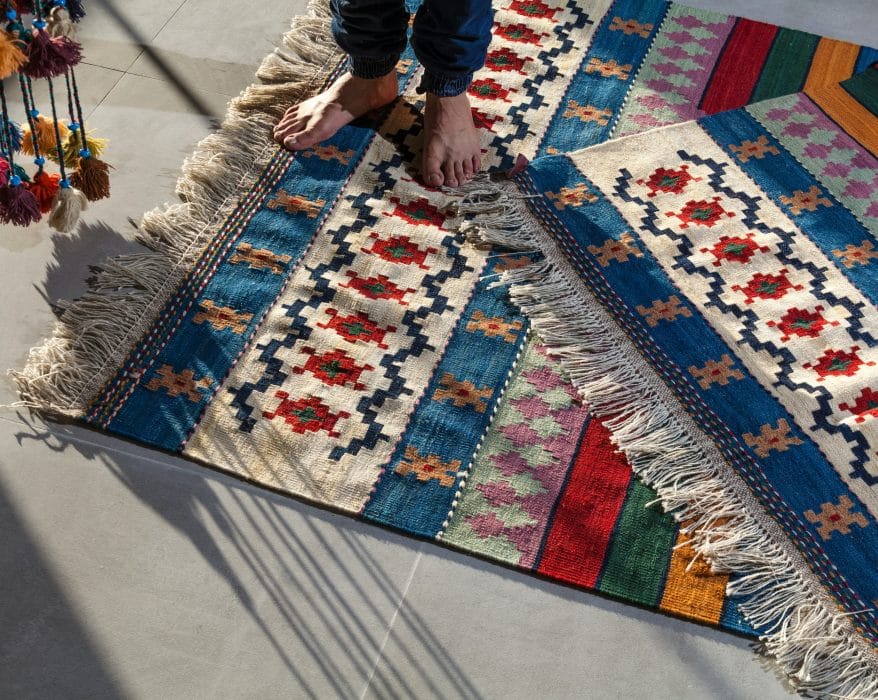 tapis tressé main