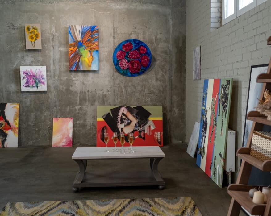 Peinture street-art dans une piece de type loft