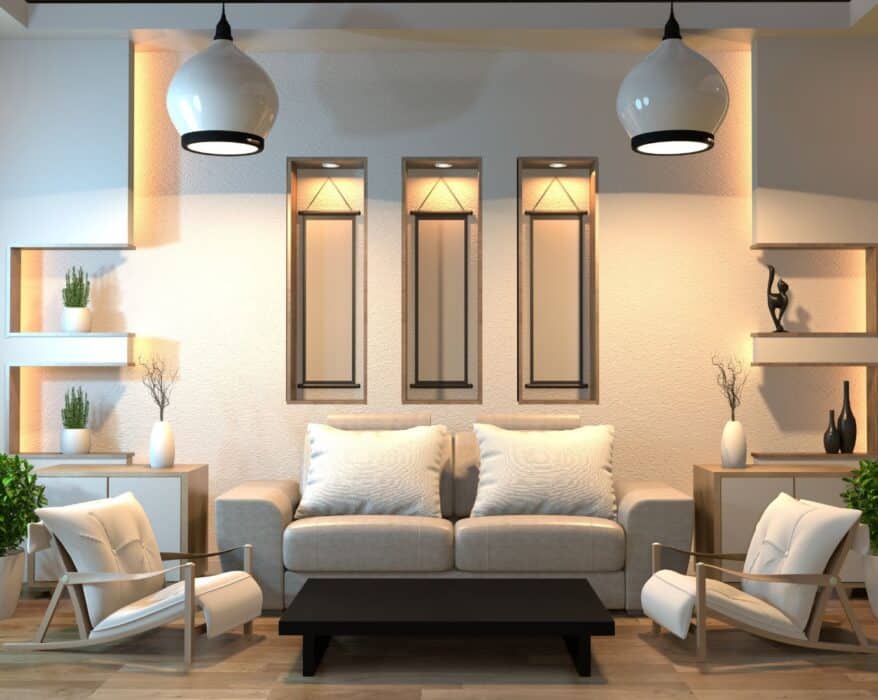 Suspension dans un superbe living room