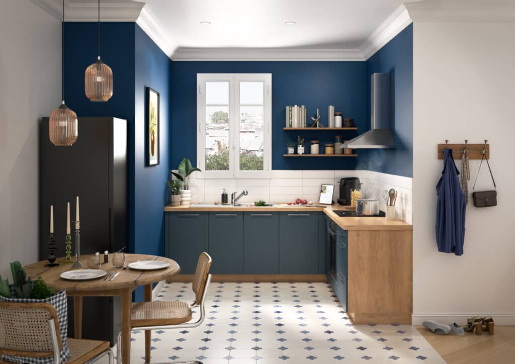 Cuisine Ixina de couleur bleue